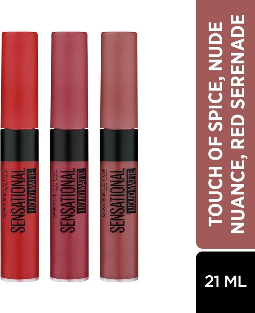MAYBELLINE NEW YORK MAYBELLINE NEW YORK Liquid Matte PO3 (Touch of Spice, Nude Nuance, Red Serenad