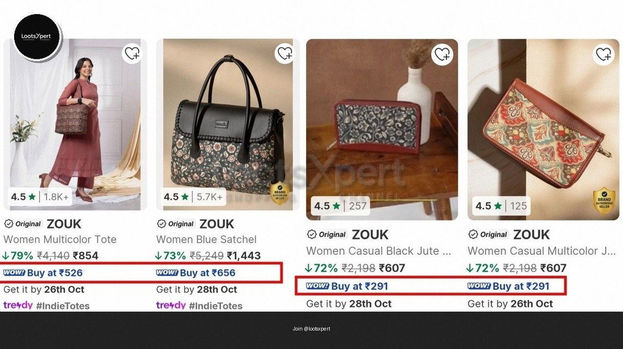 Zouk Handbags and Wallets at 70-80% Off!