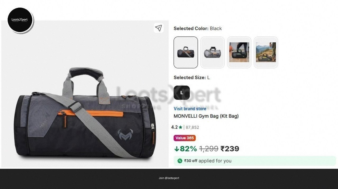 Big Gym Bag for just ₹239