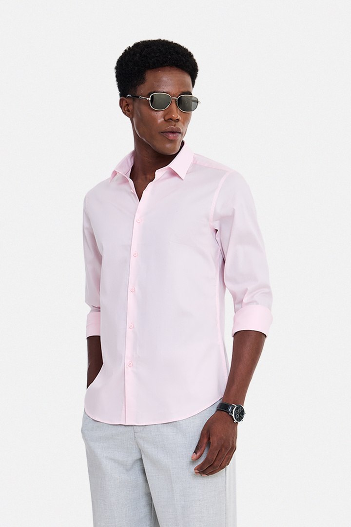 Snitch Snitch Men Slim Fit Solid Spread Collar Formal Shirt