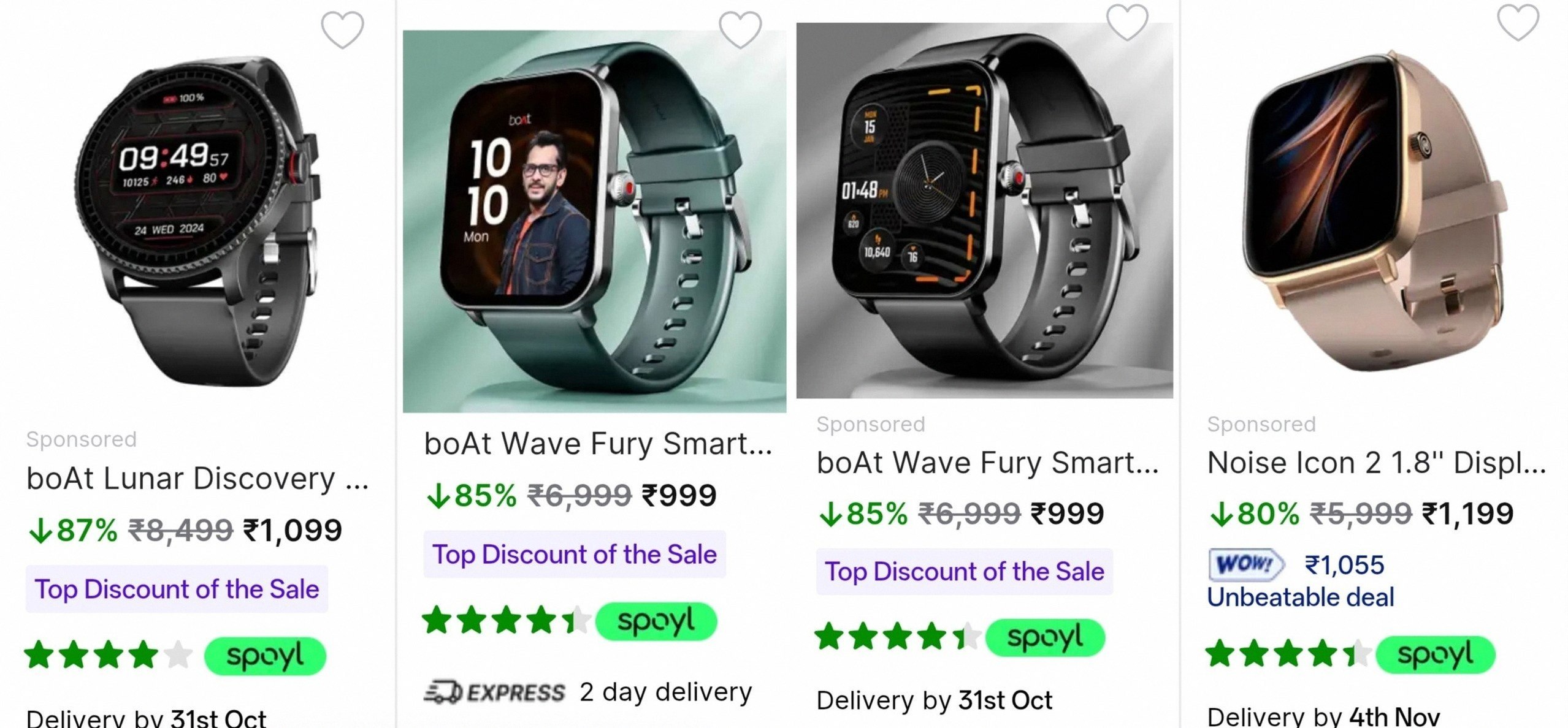 Fireboltt & More Smartwatch Starts @999.
