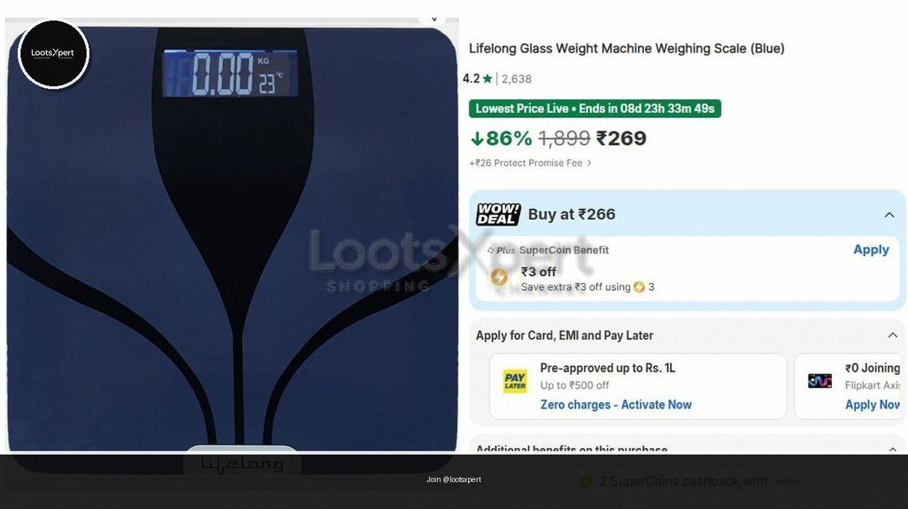 Lifelong Glass Weight Scale now just ₹269!