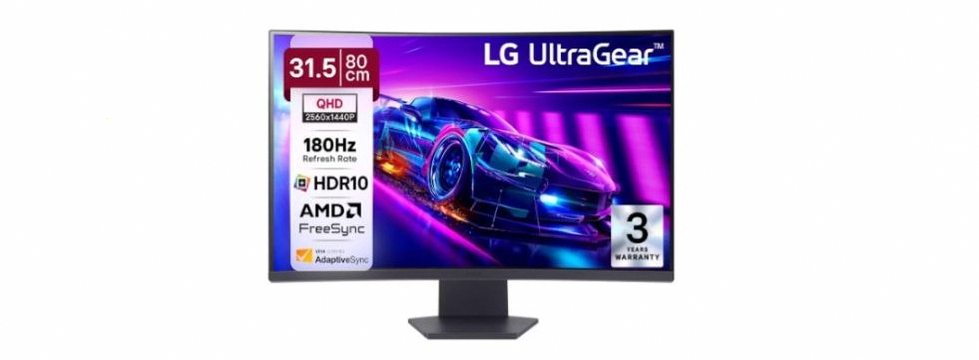 LG 32GS60QC 80cm (32 Inch) Ultragear Curved (1000R) QHD (2560x1440) Gaming Monitor