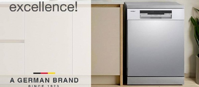 Hafele Aqua Chrome Dishwasher |13 Place Settings |Upto 70 Utensils |Designed for Indian Kitchens