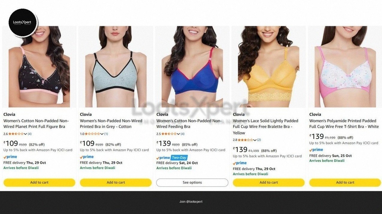 Save up to 86% on Clovia Women's Bras! Perfect comfort and style for little princesses.