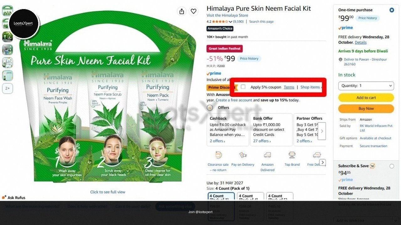 Himalaya Pure Skin Neem Facial Kit just ₹94!