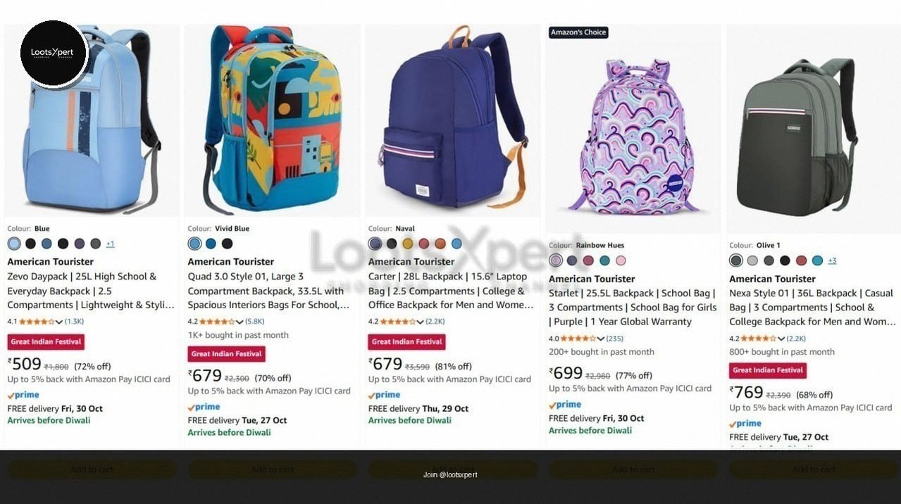 American Tourister 33.5L Backpack @ ₹679.