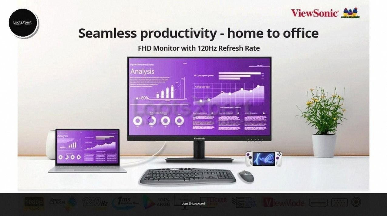 ViewSonic 21.5" Full HD Monitor with 120Hz refresh rate for just ₹4,752!