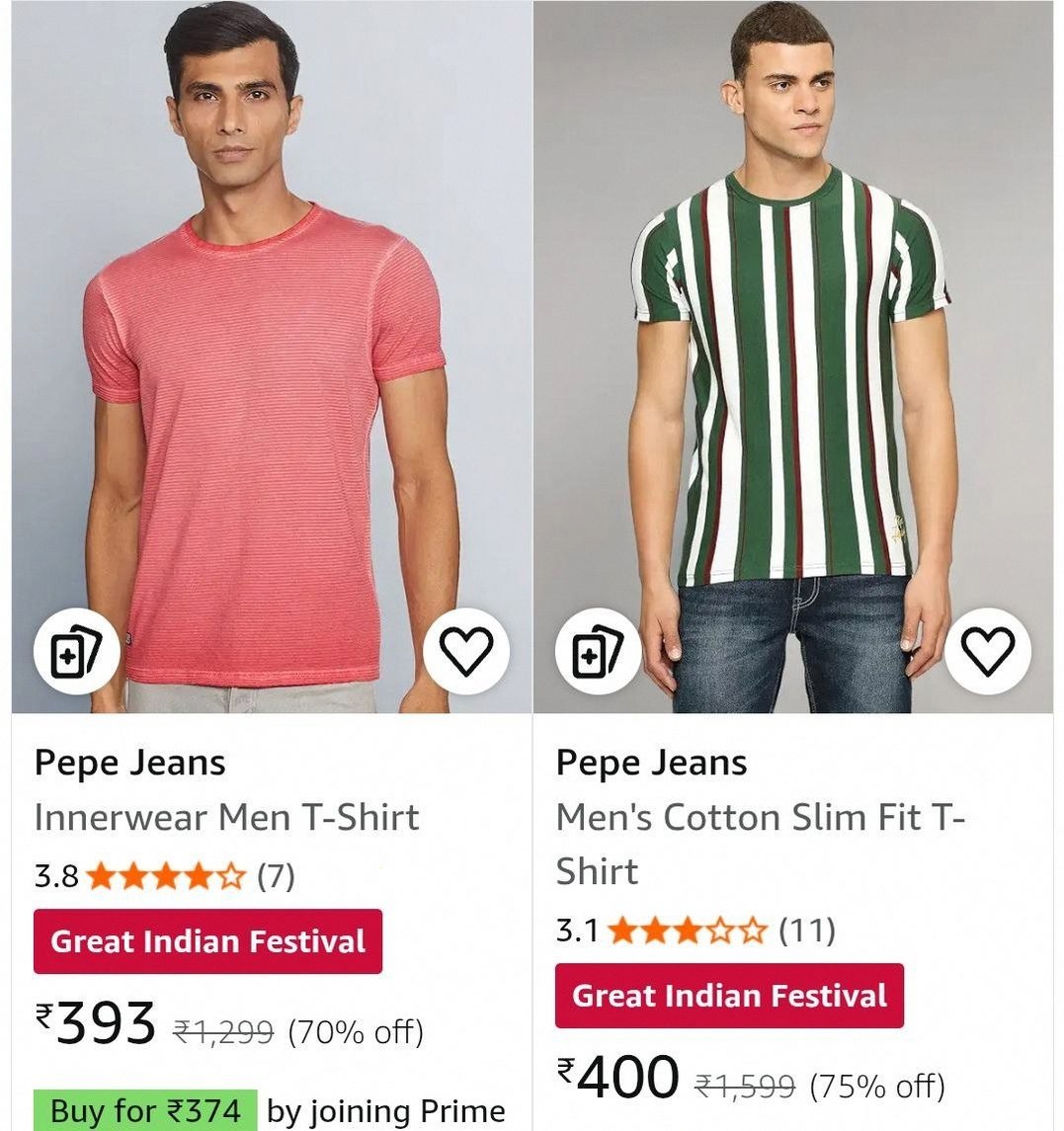 Amazon | Upto 80% Off On Pepe Jeans Clothing.