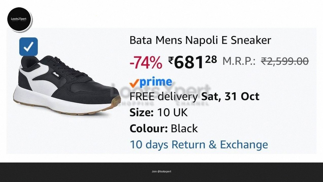 Bata Men's Napoli E Sneakers for just ₹681!