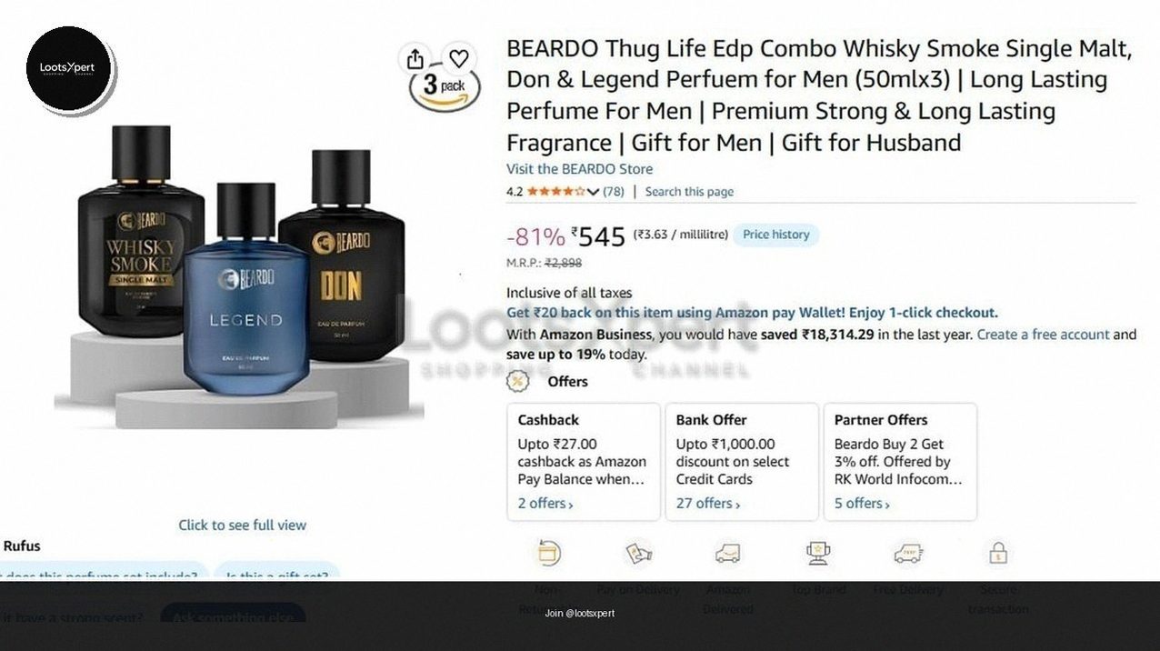 Beardo Perfume 3-pack for just ₹545!