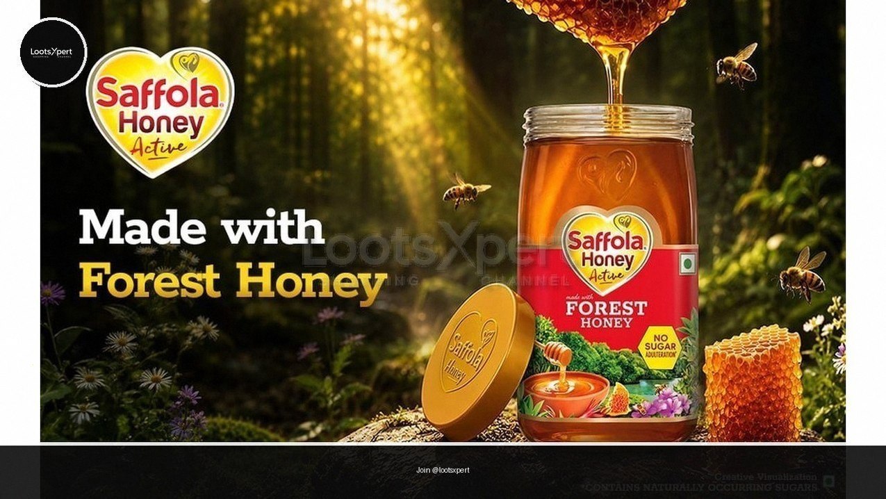 Sweeten snack time with Saffola Honey Active, 1kg for just ₹201