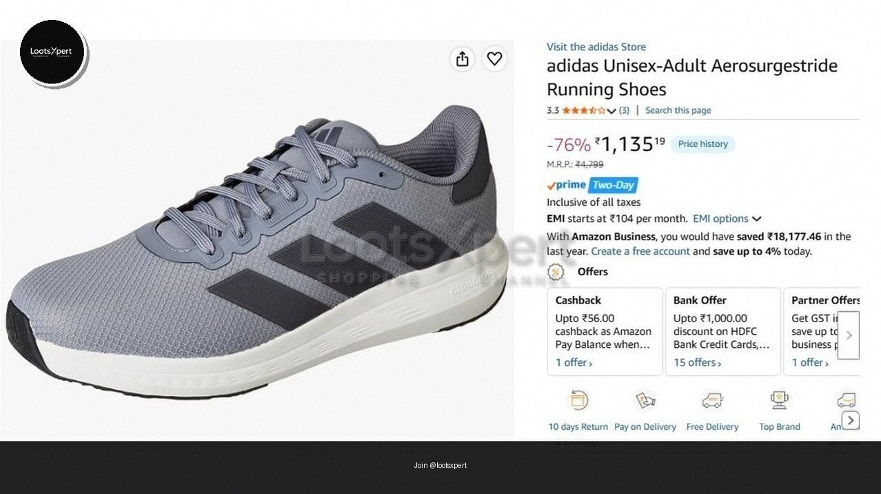 Adidas Running Shoes For Kids & Adults only ₹1135