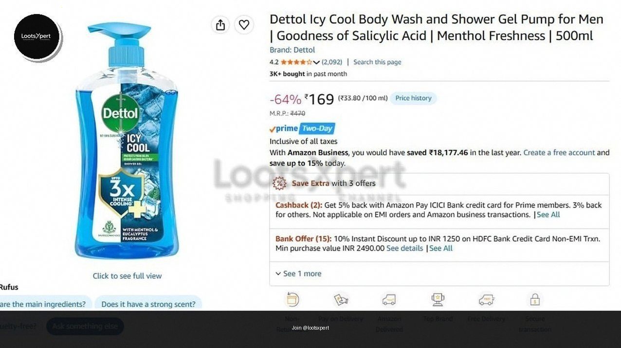 Dettol Body Wash 500 ml for just ₹169