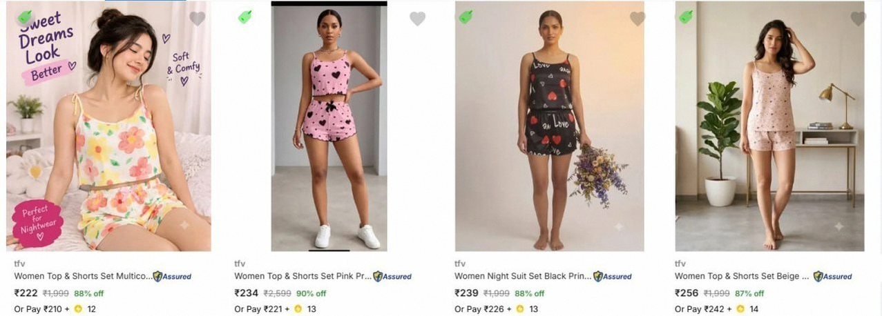 Flipkart Loot | Upto 90% Off - TFV Women Night Suits