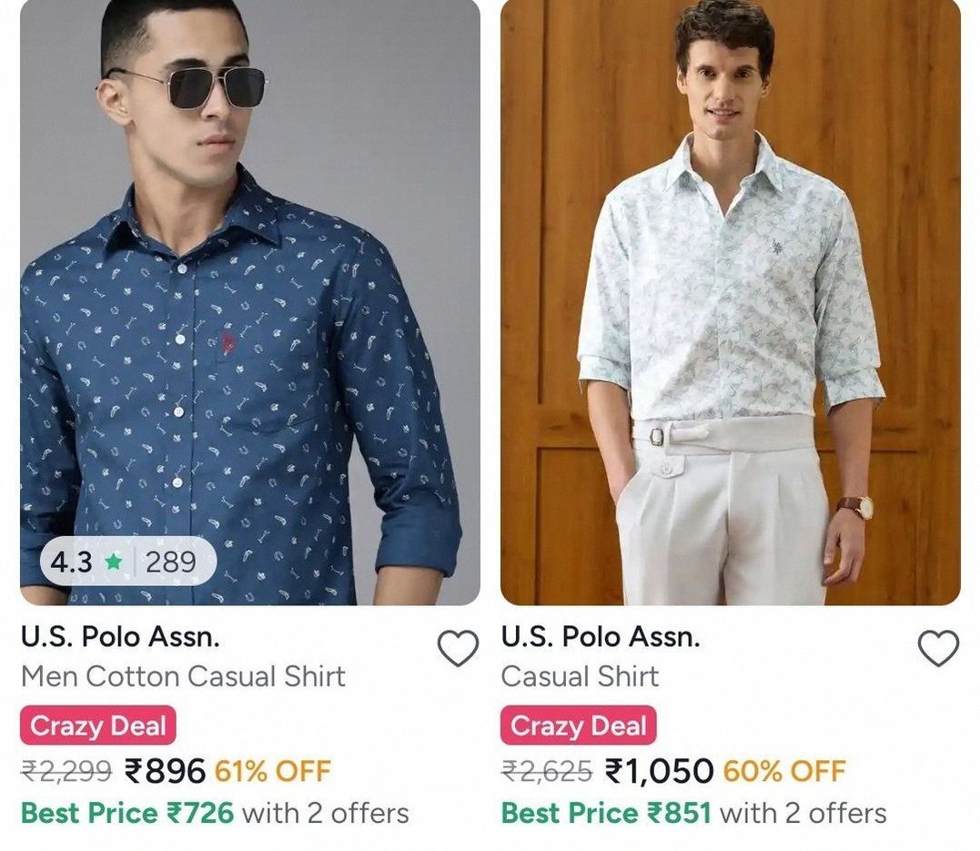Myntra : Flat 60-65% Off On U.S. Polo Assn. Men's Clothing.