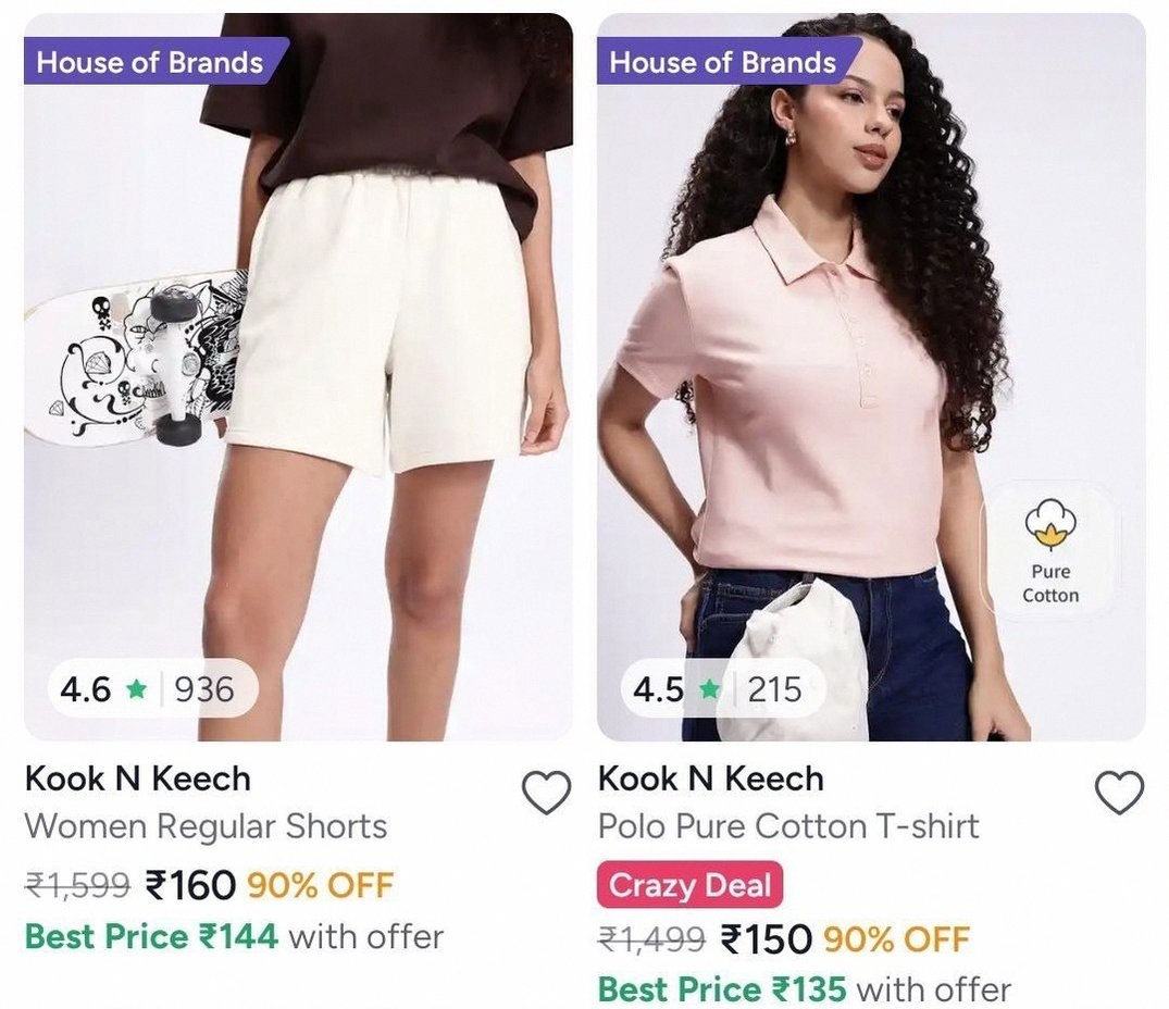 Myntra : Upto 89% Off On Kook N Keech Clothing.