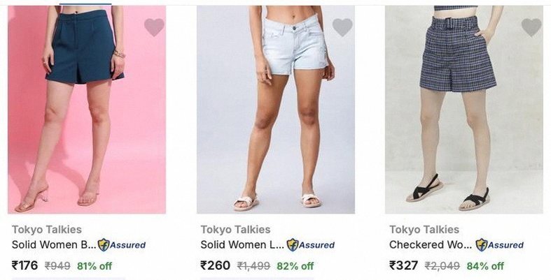 Flipkart | Tokyo Talkies Women's Shorts at Minimum 85% Discount