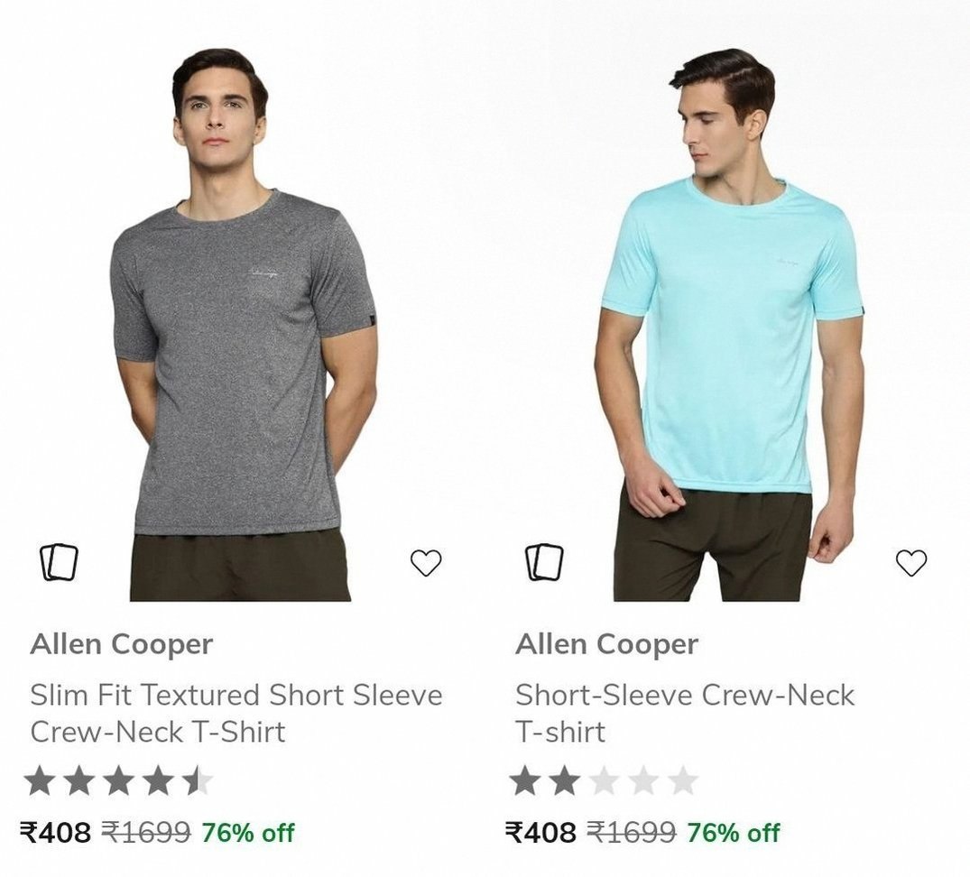 AJIO Loot : Loot : Upto 76% Off On Allen Cooper Clothing.