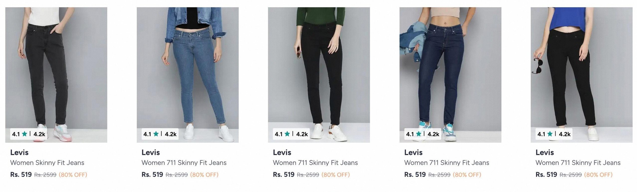Myntra Loot : 80% Off On Levis Jeans Starts @519.