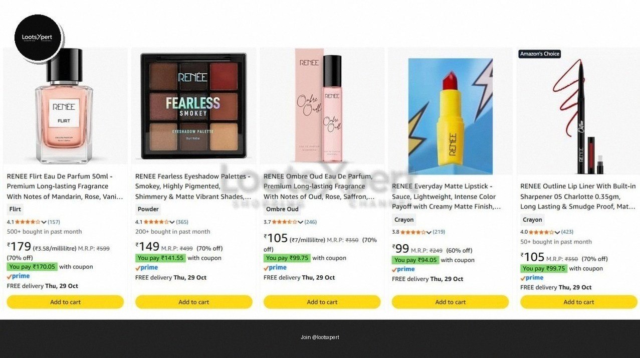 Save 70% on Renee products! Use Coupon for extra discount.