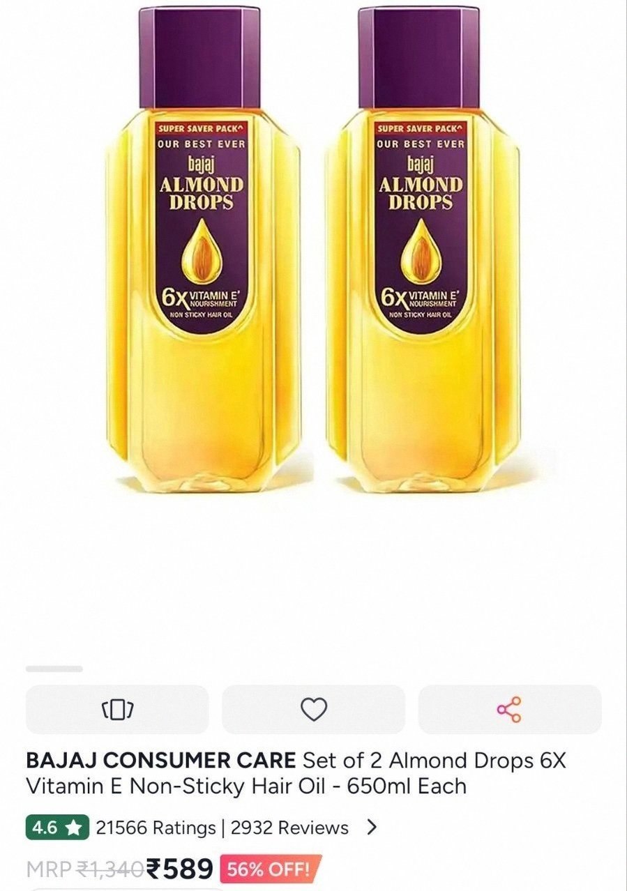 Myntra | Flat 56% Off on BAJAJ CONSUMER CARE