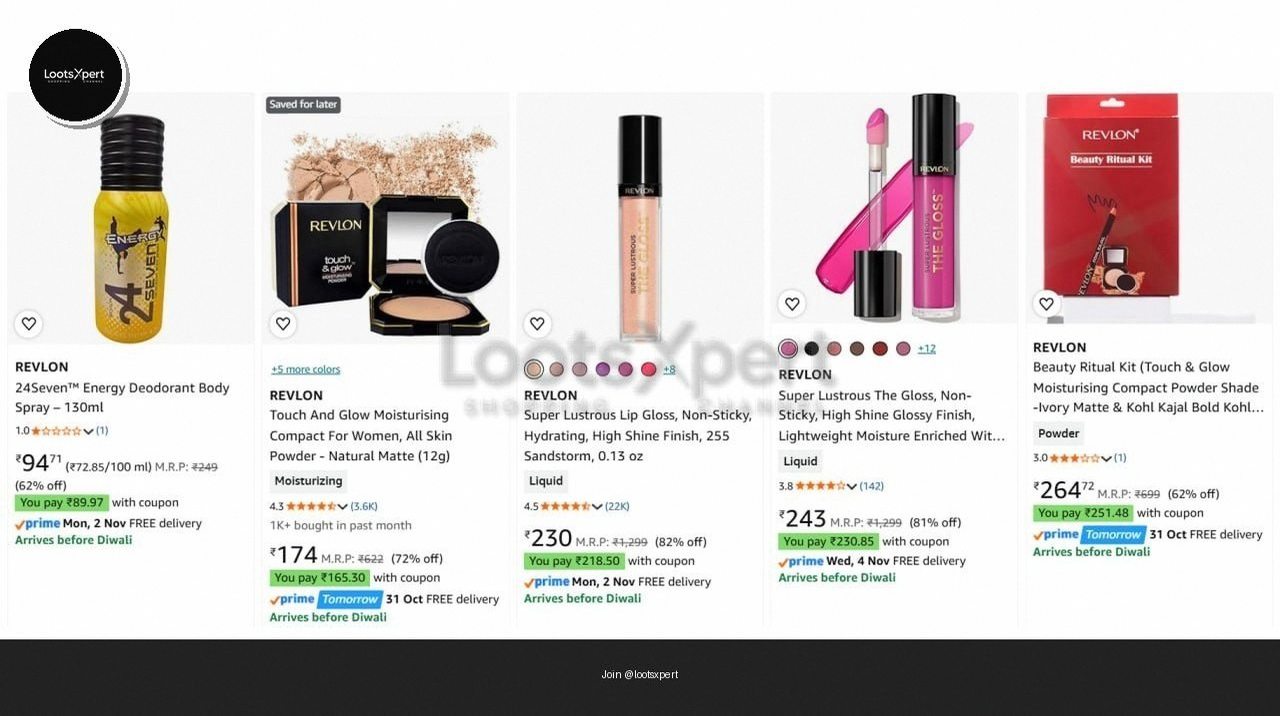 Upto 82% Off On Revlon Products + Coupon.