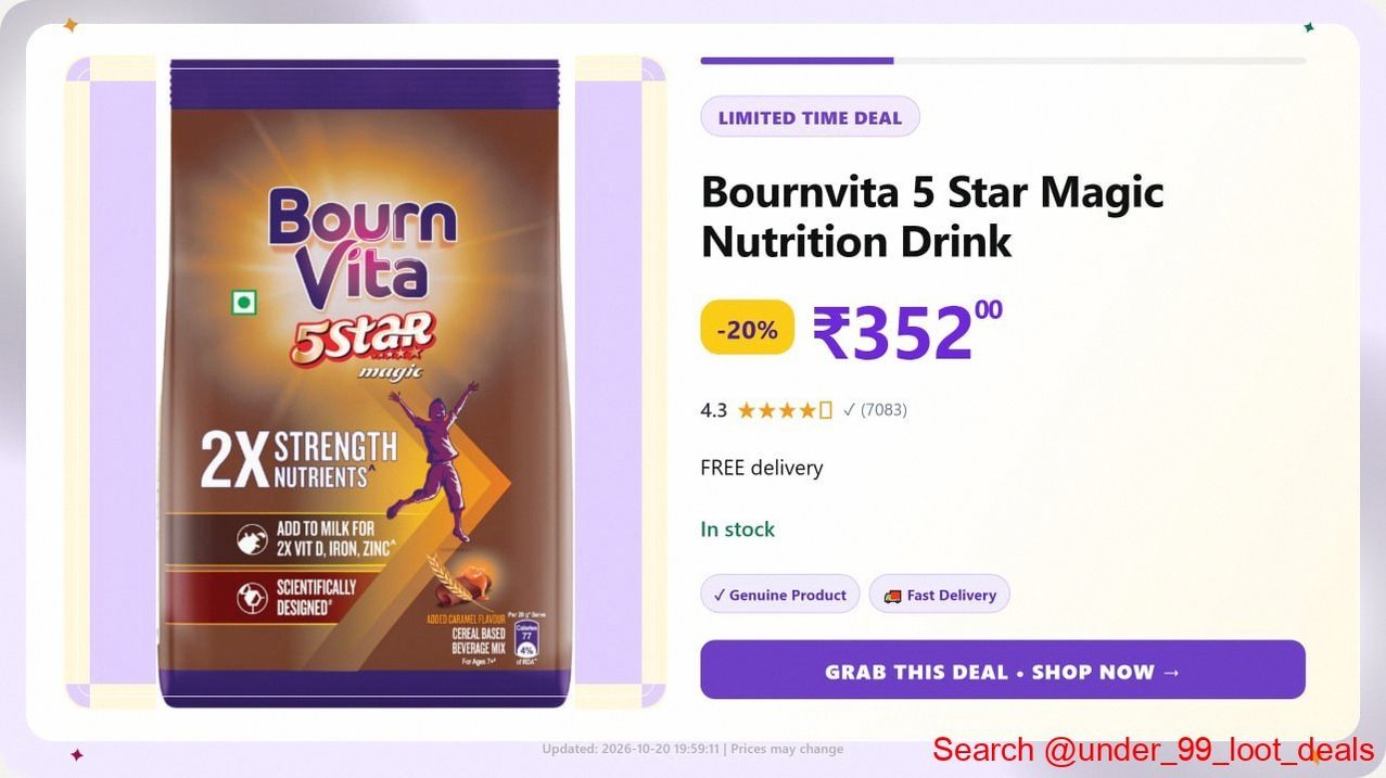 Bournvita 5 Star Magic Nutrition Drink (750 g) @ ₹352