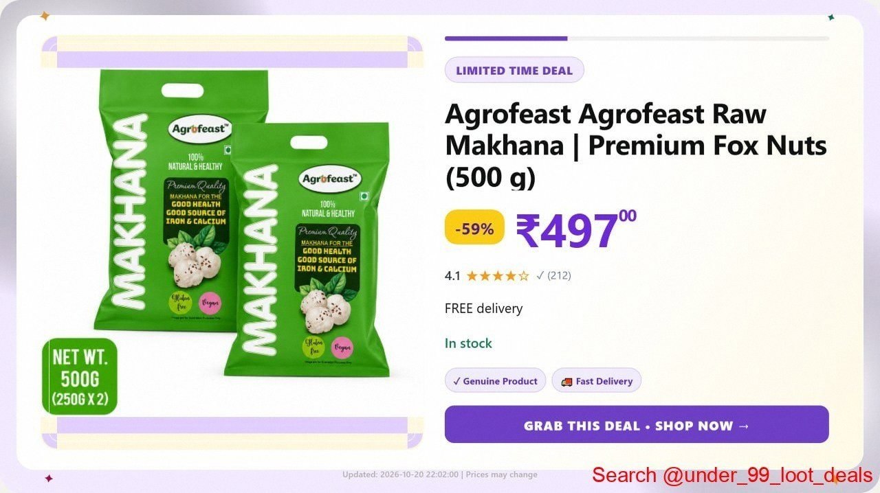 Raw Makhana | Premium Fox Nuts (500 g) @ ₹497