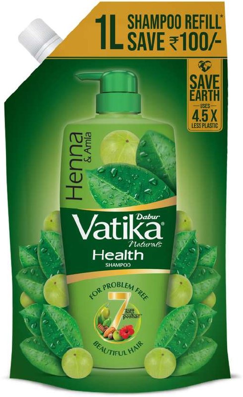 DABUR VATIKA Health Shampoo Refill Pouch | With 7 natural ingredients | Controls...