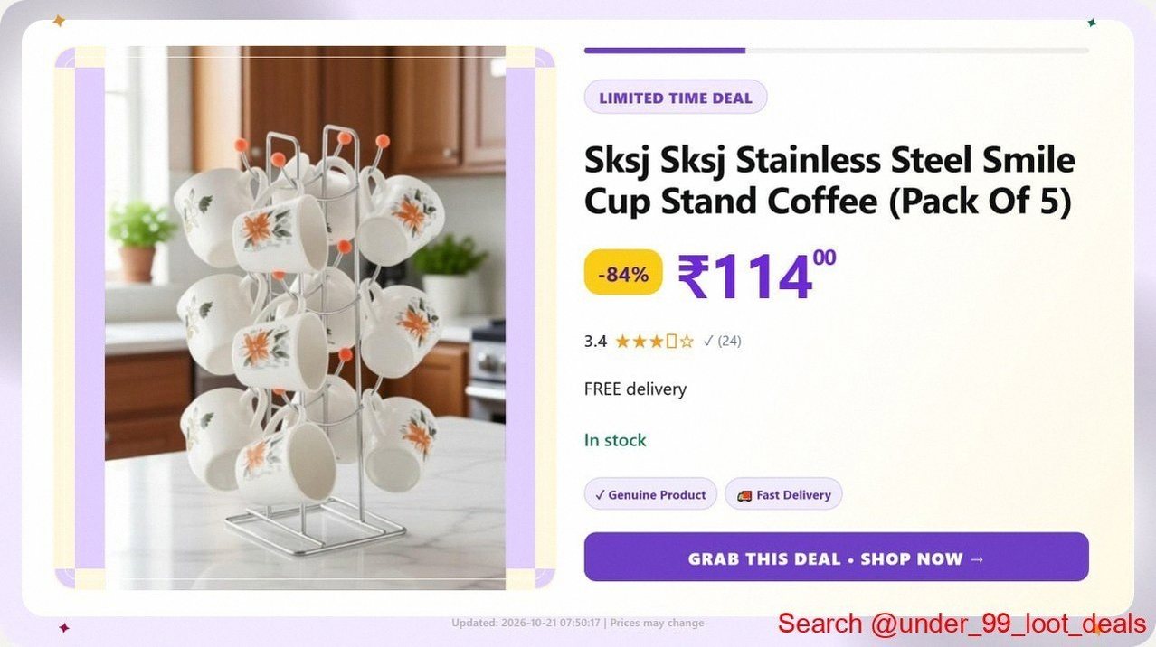 Stainless Steel Smile Cup Stand @ ₹114