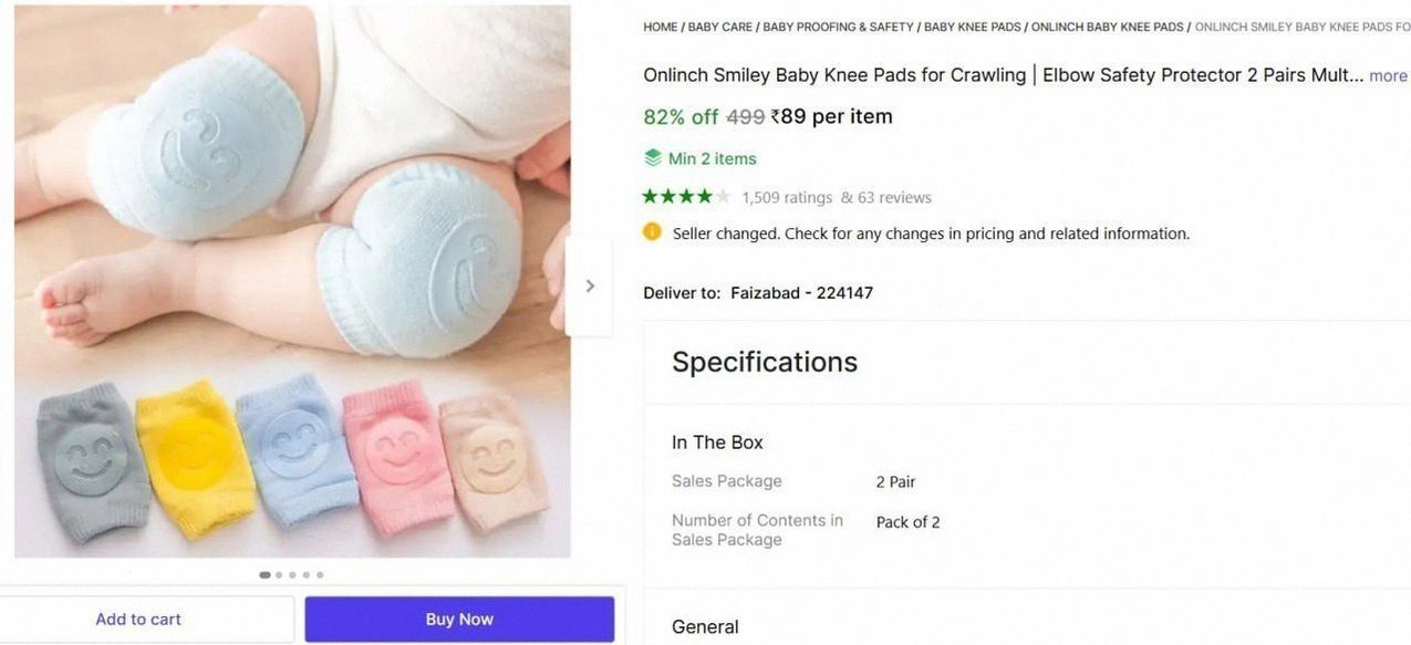 Baby Knee Pads for Crawling @ ₹89