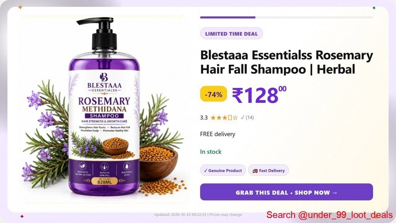 blestaaa essentialss Rosemary Hair Fall Shampoo (828 ml) @ ₹128