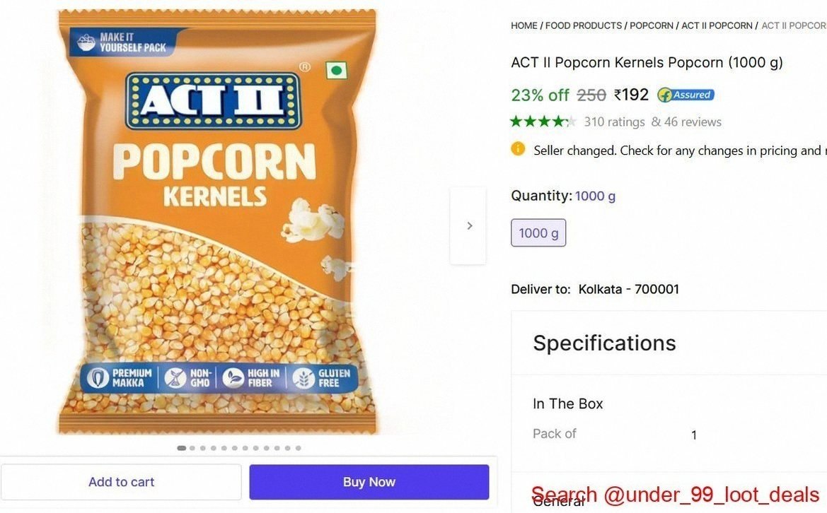 ACT II Popcorn Kernels Popcorn, 1000 gm @ ₹192