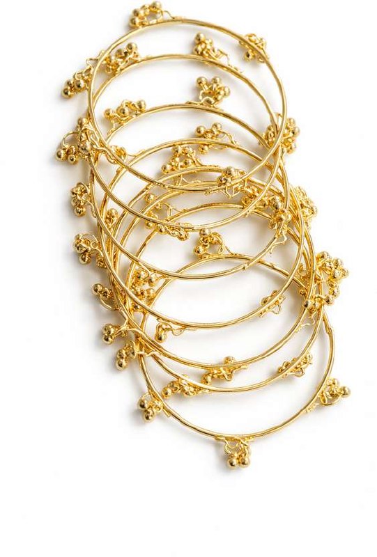Shreeyan Alloy Gold-plated Bangle Set (Pack of 8)