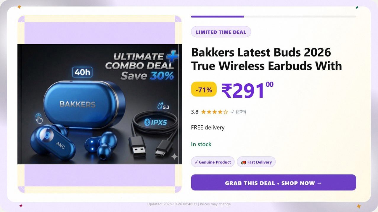 Bakkers True Wireless Earbuds @ ₹291