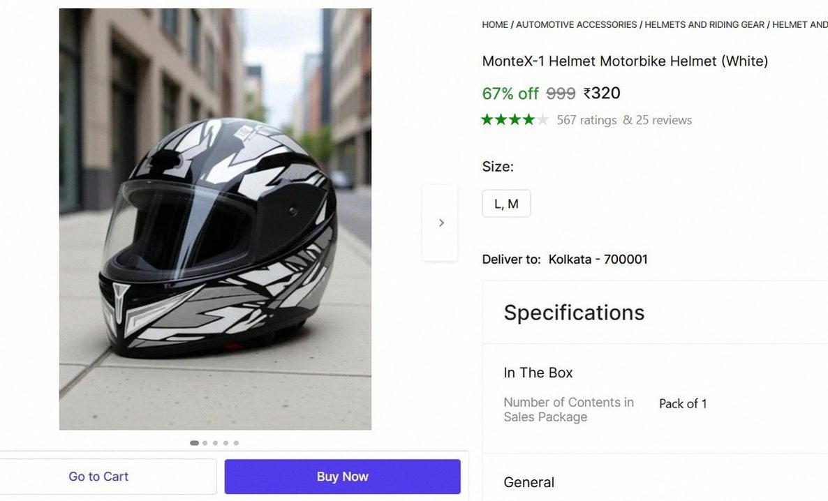 Montex-1 Helmet Motorbike Helmet @ ₹320
