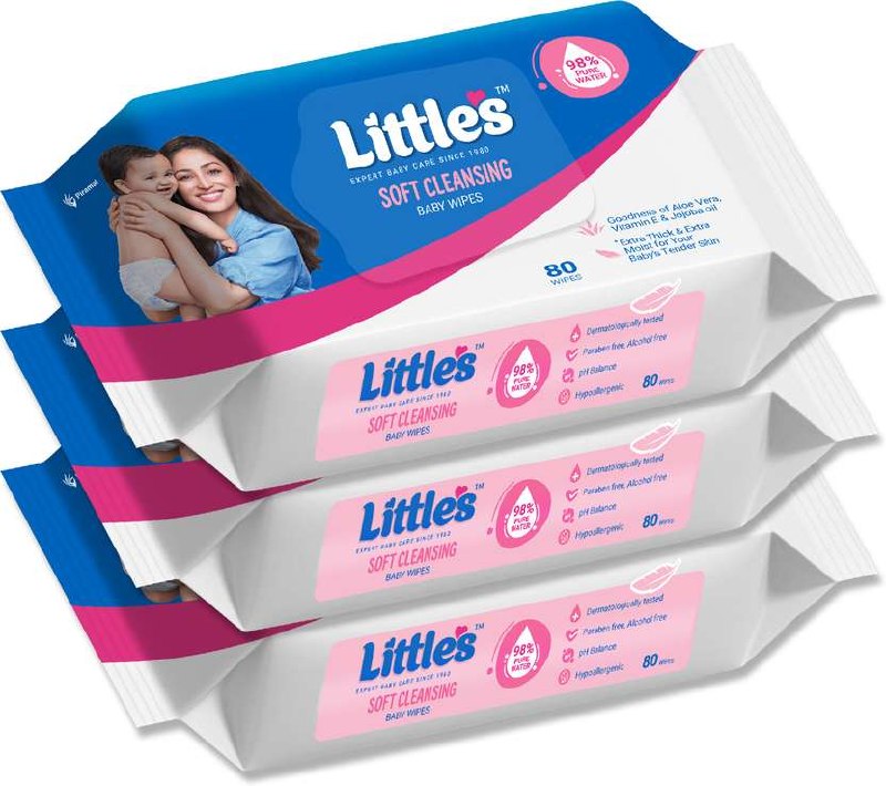 Little's Soft Cleansing Baby Wipes with Aloe Vera, Jojoba Oil and Vitamin E (240 Wipes)
