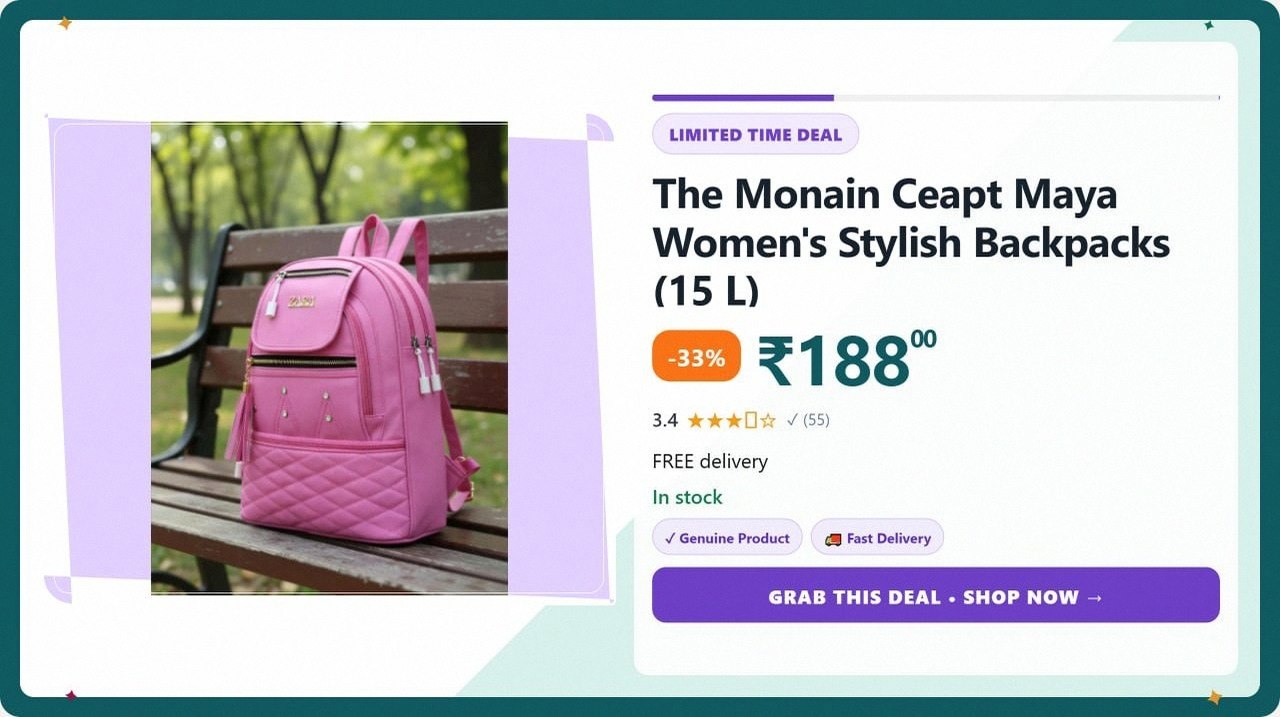 Women's Stylish Backpacks @ ₹188