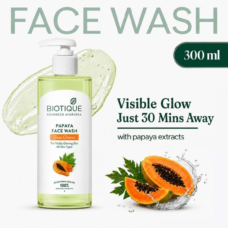 BIOTIQUE Papaya Deep Cleanse For Glowing Skin Tan removal & Brightening. Face W...