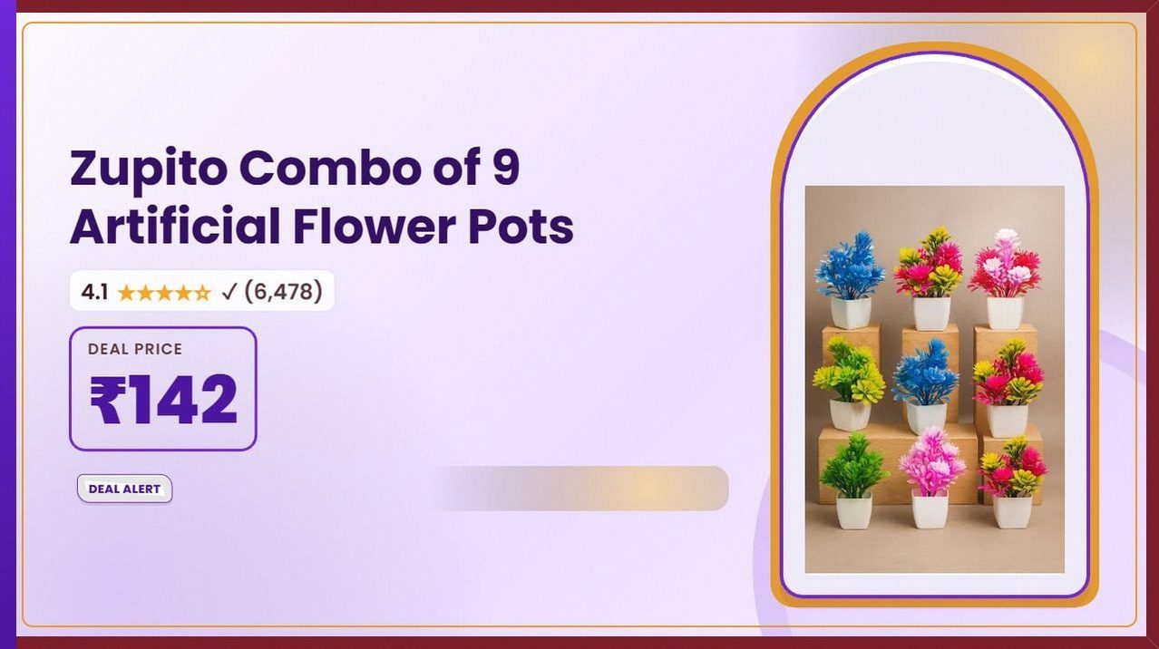 Zupito Combo Of 9 Artificial Flower Pots @ ₹142