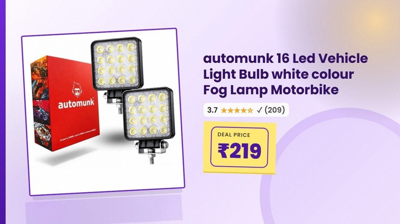 automunk 16 Led Fog Lamp, Pack of 2 @ ₹219