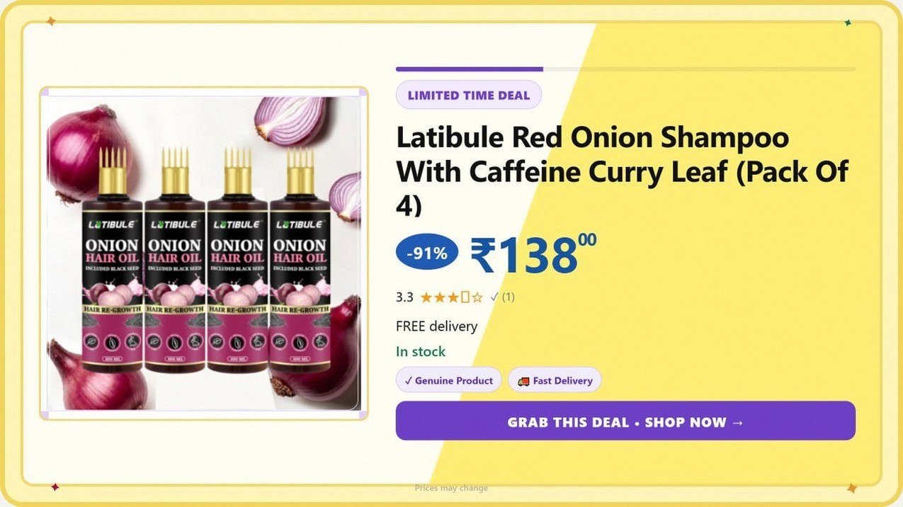 Latibule Red Onion Shampoo (400 ml) @ ₹138
