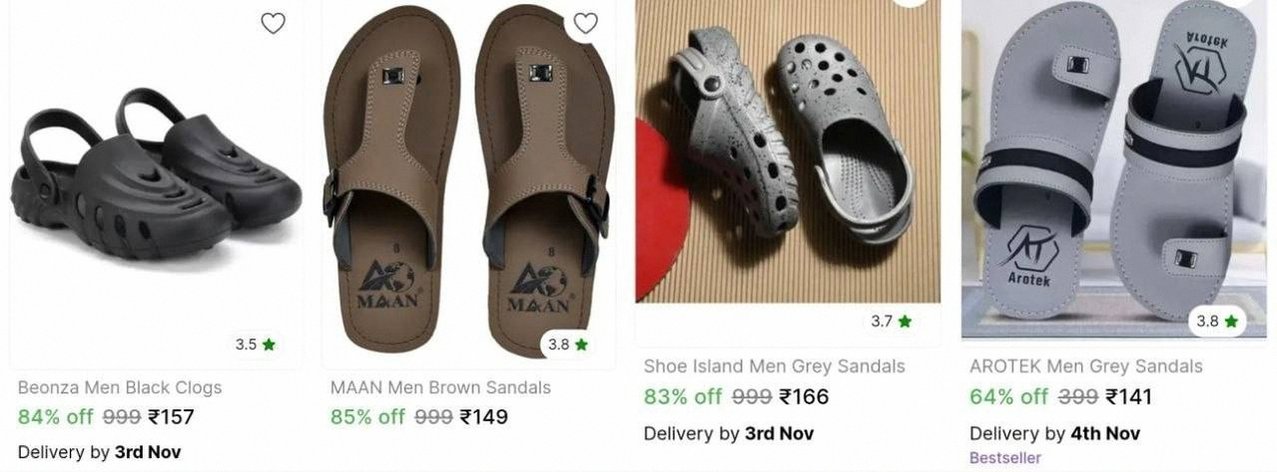 Men's Sandal start from 157.