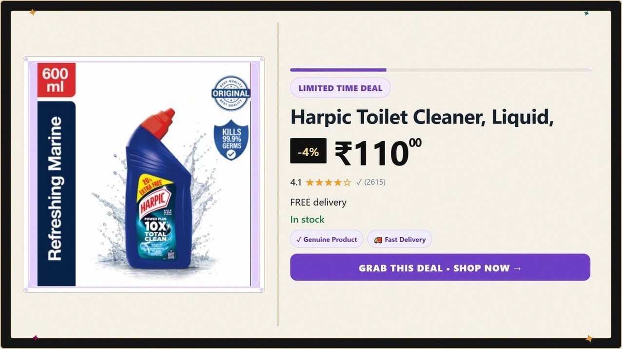 Harpic Toilet Cleaner (500 ml) @ ₹110