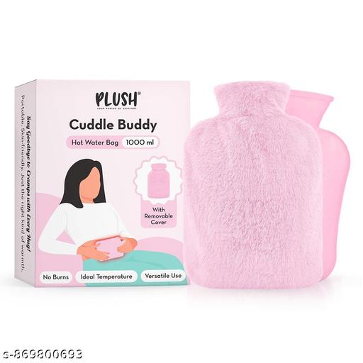 Plush Cuddle Buddy Hot Water Bag for Period Cramps & Muscle Pain With Soft Fur Cover | Natural Heat Therapy for Muscle Relaxation & Pain Rel
