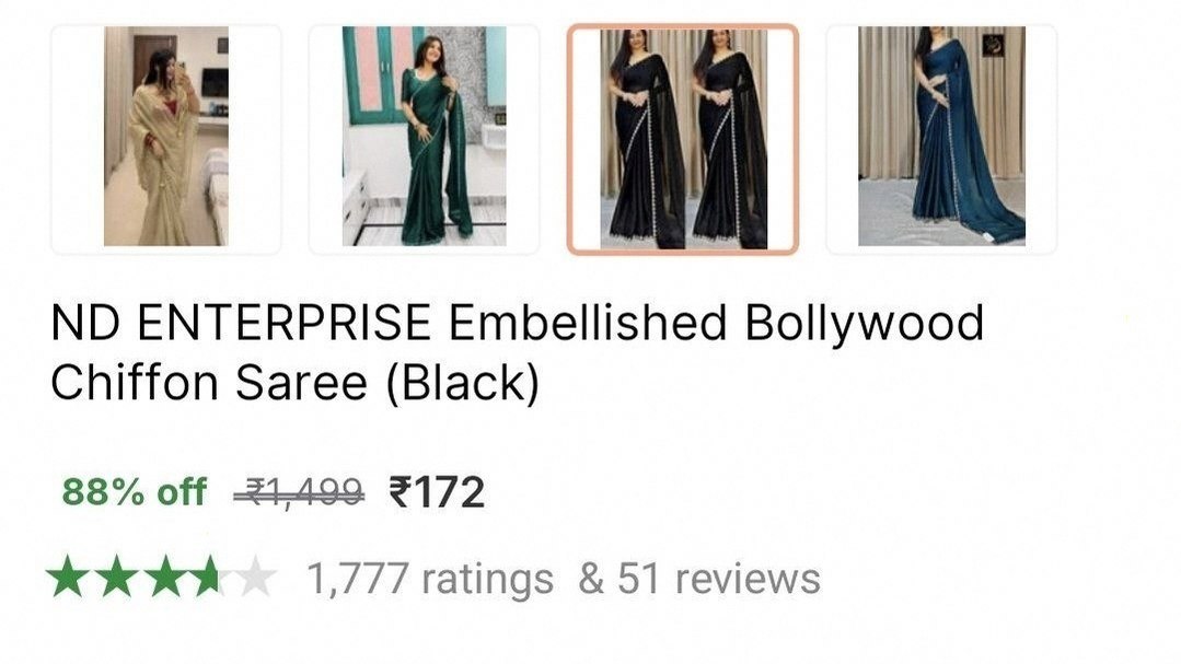 Shiffon Embroidery Saree @ ₹172
