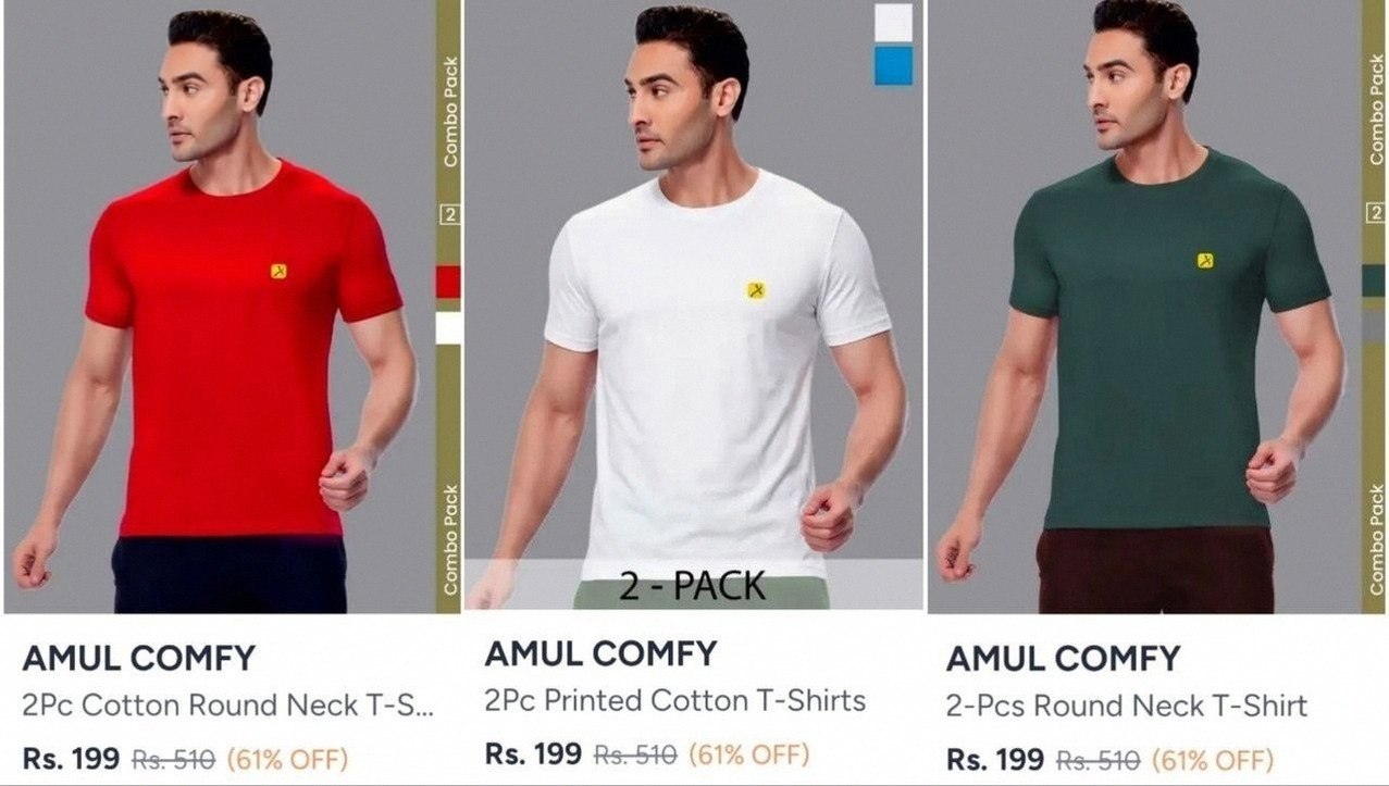 Myntra : Pack of 2 T-Shirt At ₹199