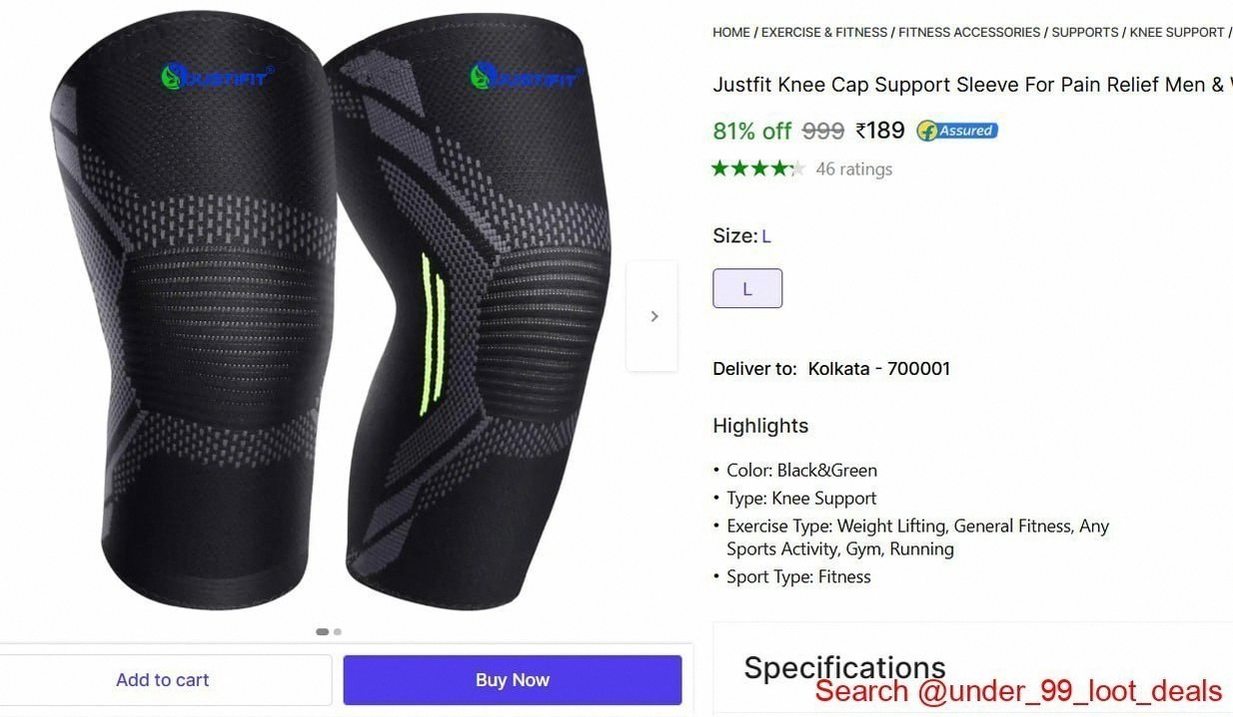Justfit Knee Cap Support Sleeve @ ₹189