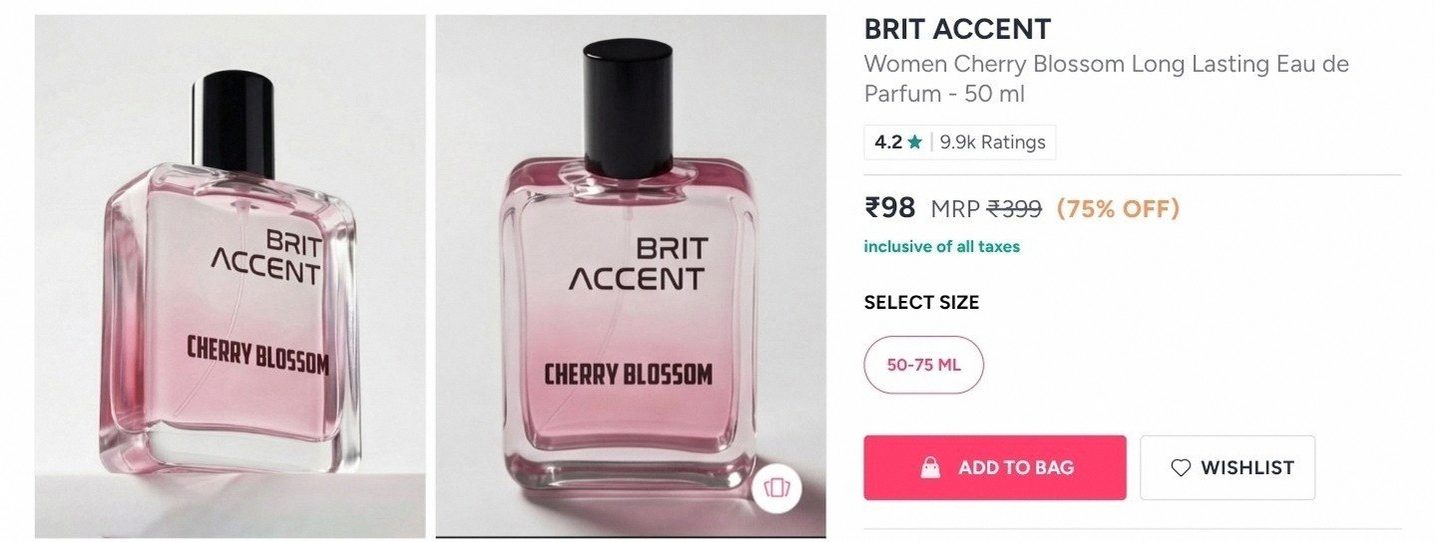 Grab : Perfume at ₹98